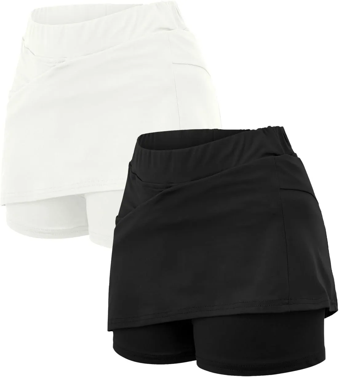 2025 Women's Plus Size Shorts,Women's Knee Length Skorts Skirts Tennis Athletic Golf Causal Skort with Pockets