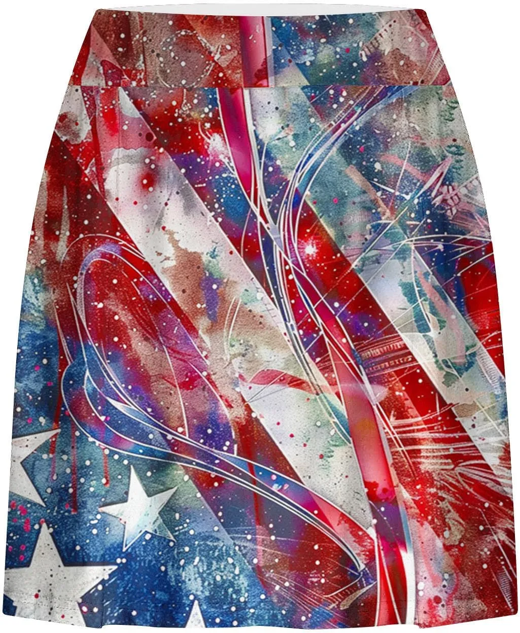 4th of July Skort Patriotic Skirts for Women American Flag Tennis Skirts with Shorts High Waisted Flowy Summer Skorts