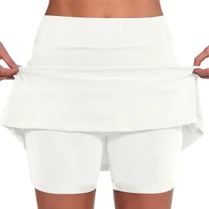 aihihe Blue Golf Skirts for Women Pleated Skorts for Women with Pockets Plus Size Shorts for Curvy Women