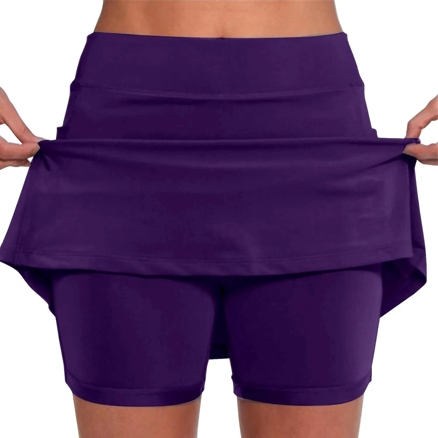 aihihe Pleated Skirts for Women Plus Size Pink Womens Shorts Casual Long Length Tennis Dress with Pockets Plus Size
