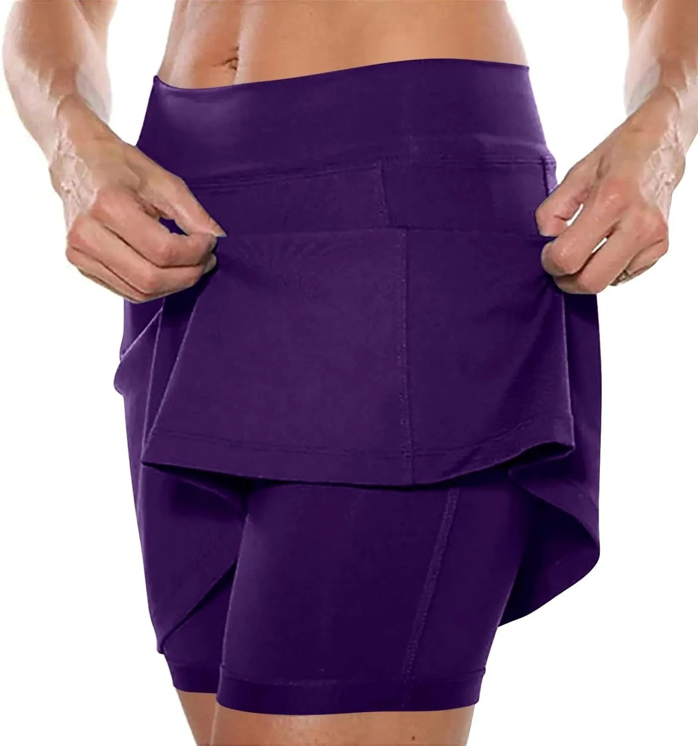 aihihe Pleated Skirts for Women Plus Size Pink Womens Shorts Casual Long Length Tennis Dress with Pockets Plus Size
