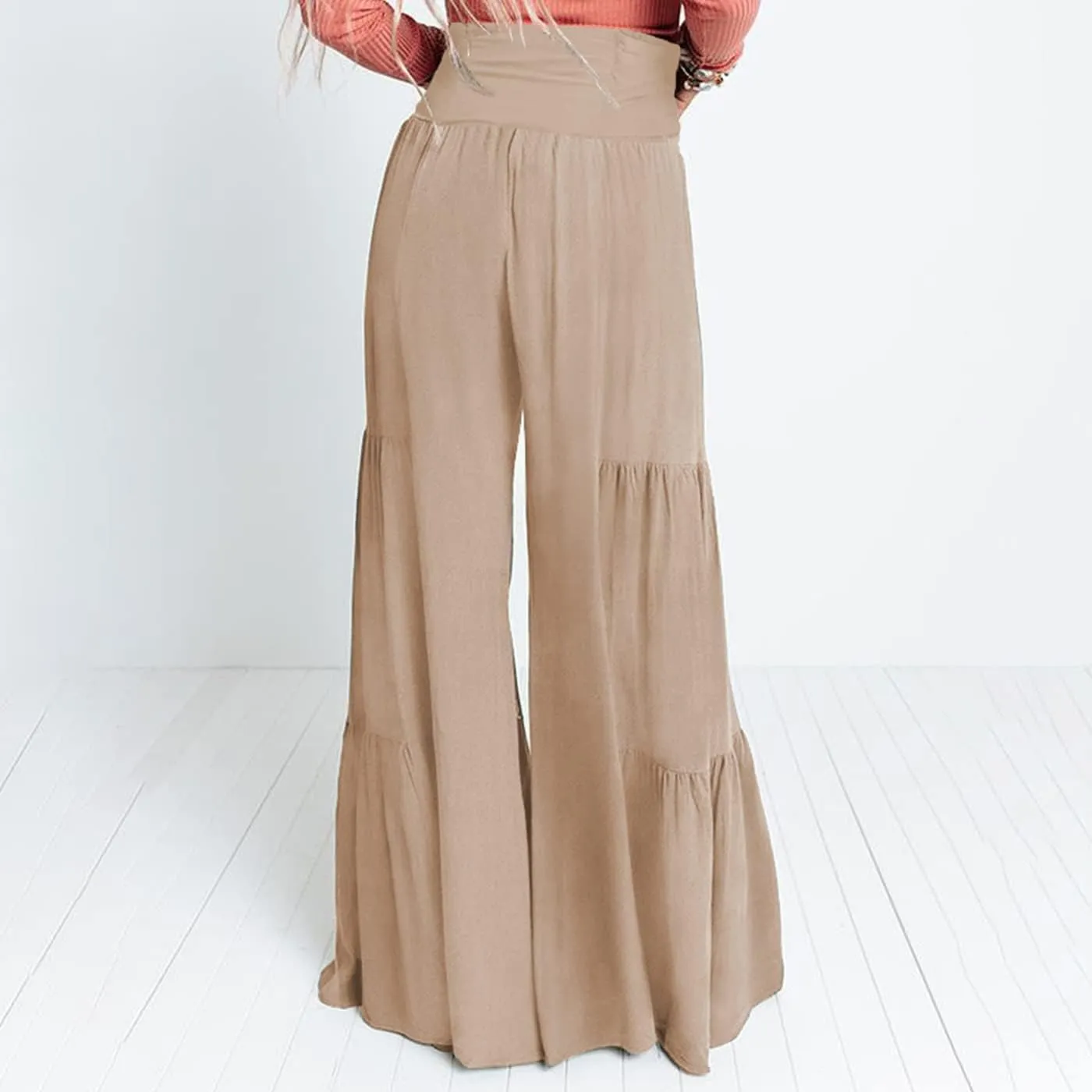 Arssm Women Wide Leg Pants High Waist Dressy Bow Tie Pant Work Business Casual Trousers