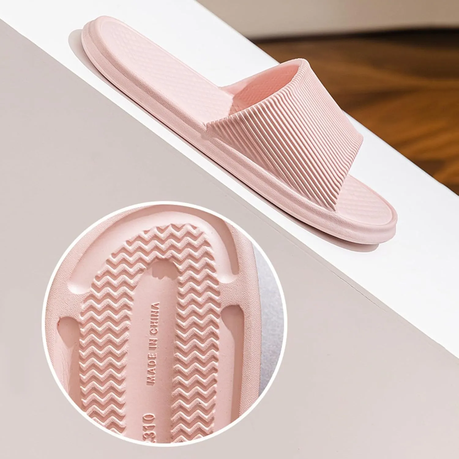 Bath Slippers Shower Shoes for Living Room Pool Beach Spa Public Showers Pillow Slippers for Women and Men