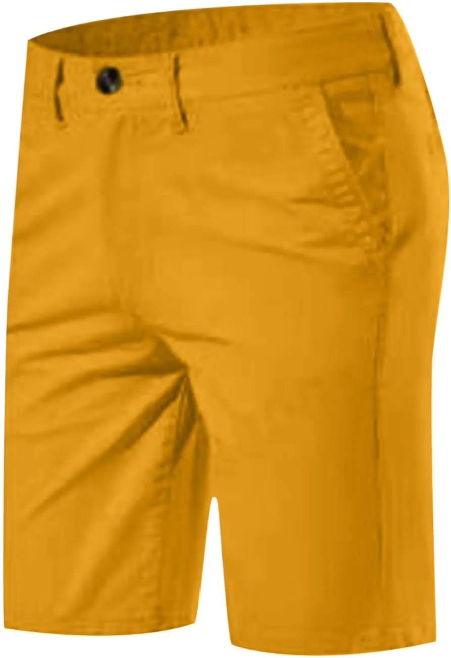 Casual Golf Chino Shorts for Men 2025 Button Waist Summer Work Suit Shorts Loose Business Half Pants with Pockets