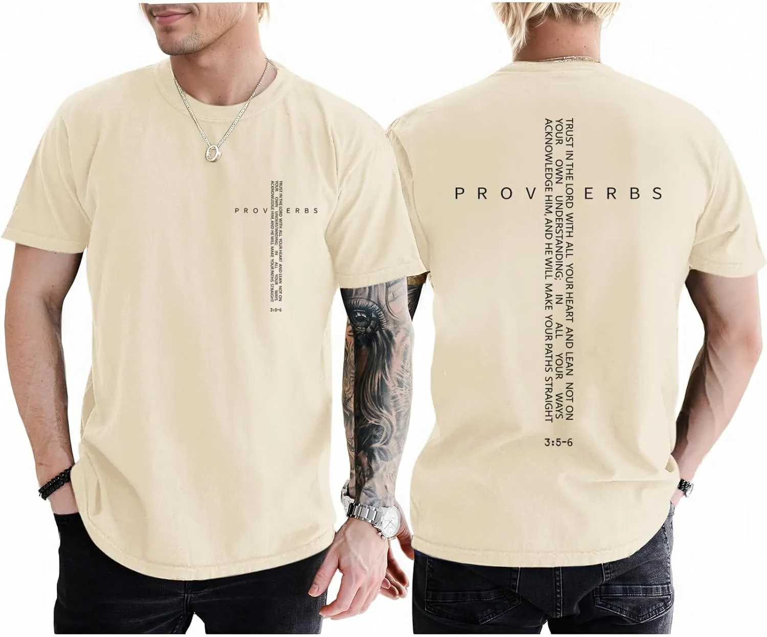 Christian Shirts for Men Vintage Religious Cross Bible Verse T-Shirt Jesus Faith Tshirt Inspirational Graphic Tees