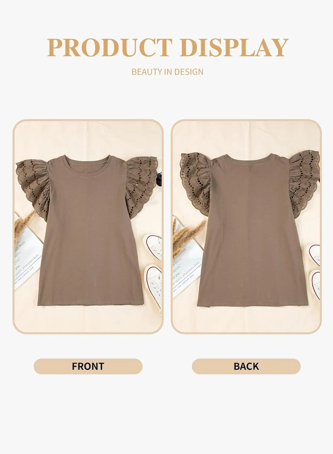 Eytino Womens Plus Size Tops Short Sleeve Round Neck Hollow Out Casual Loose Tunic Tees Shirts(1X-5X)