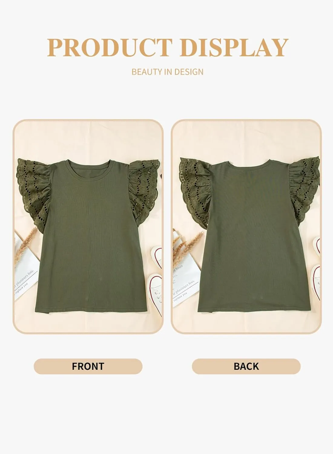 Eytino Womens Plus Size Tops Short Sleeve Round Neck Hollow Out Casual Loose Tunic Tees Shirts(1X-5X)