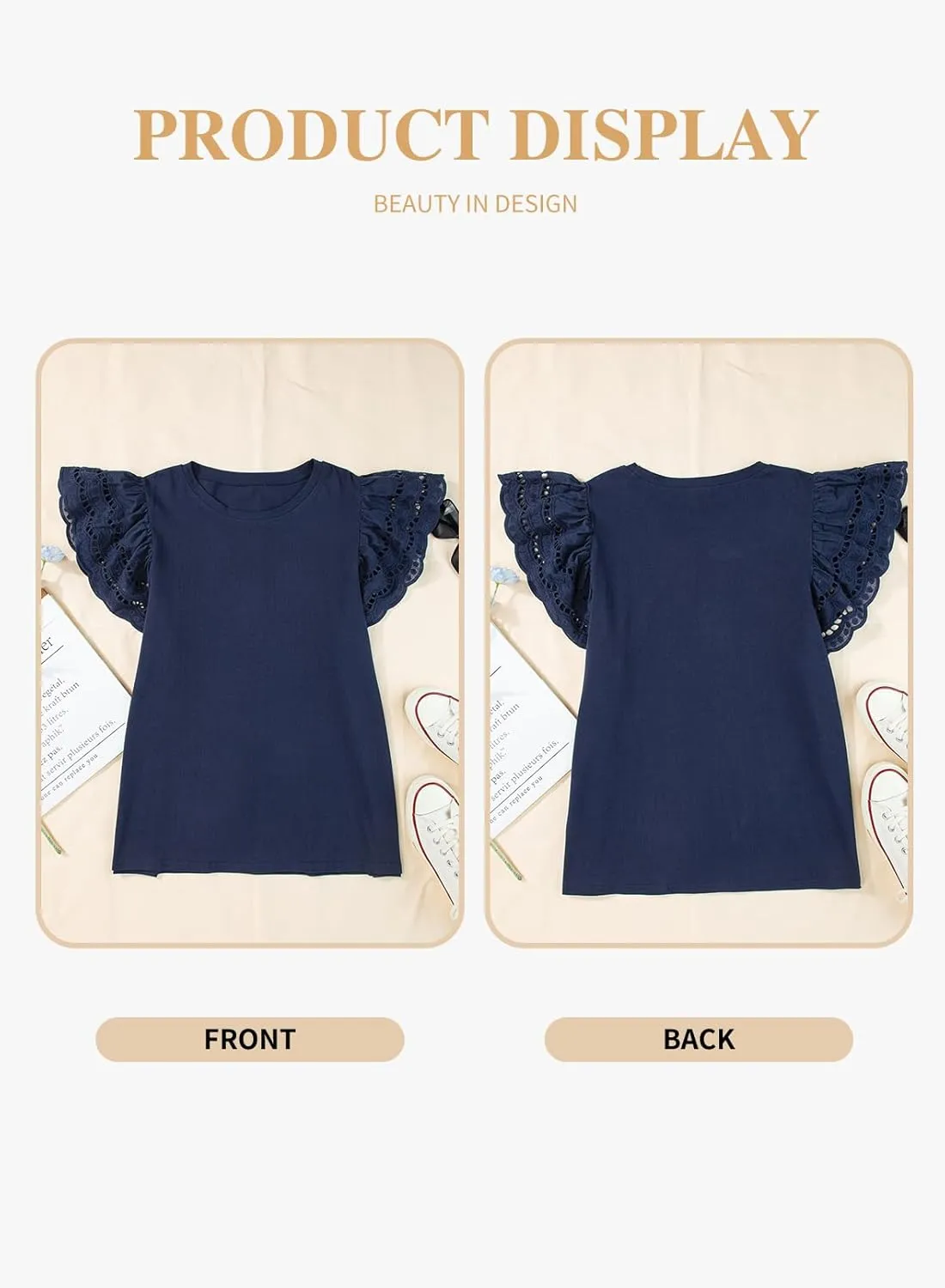 Eytino Womens Plus Size Tops Short Sleeve Round Neck Hollow Out Casual Loose Tunic Tees Shirts(1X-5X)