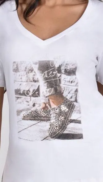 FINAL SALE FAITH IT WILL GET BETTER SNEAKER TEE - FRANK LYMAN 226110U