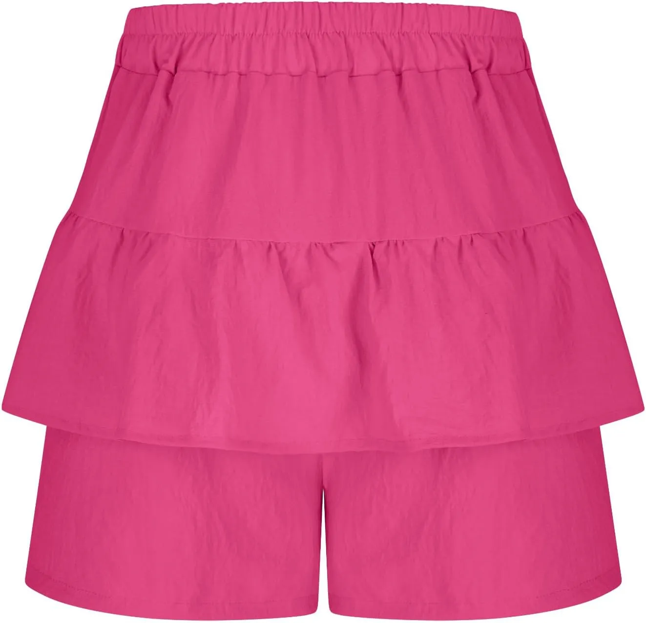 Flowy Shorts for Women Trendy Ruffle Tiered Tummy Control Mini Skirts Dressy Casual Plain High Waisted Pleated Skorts