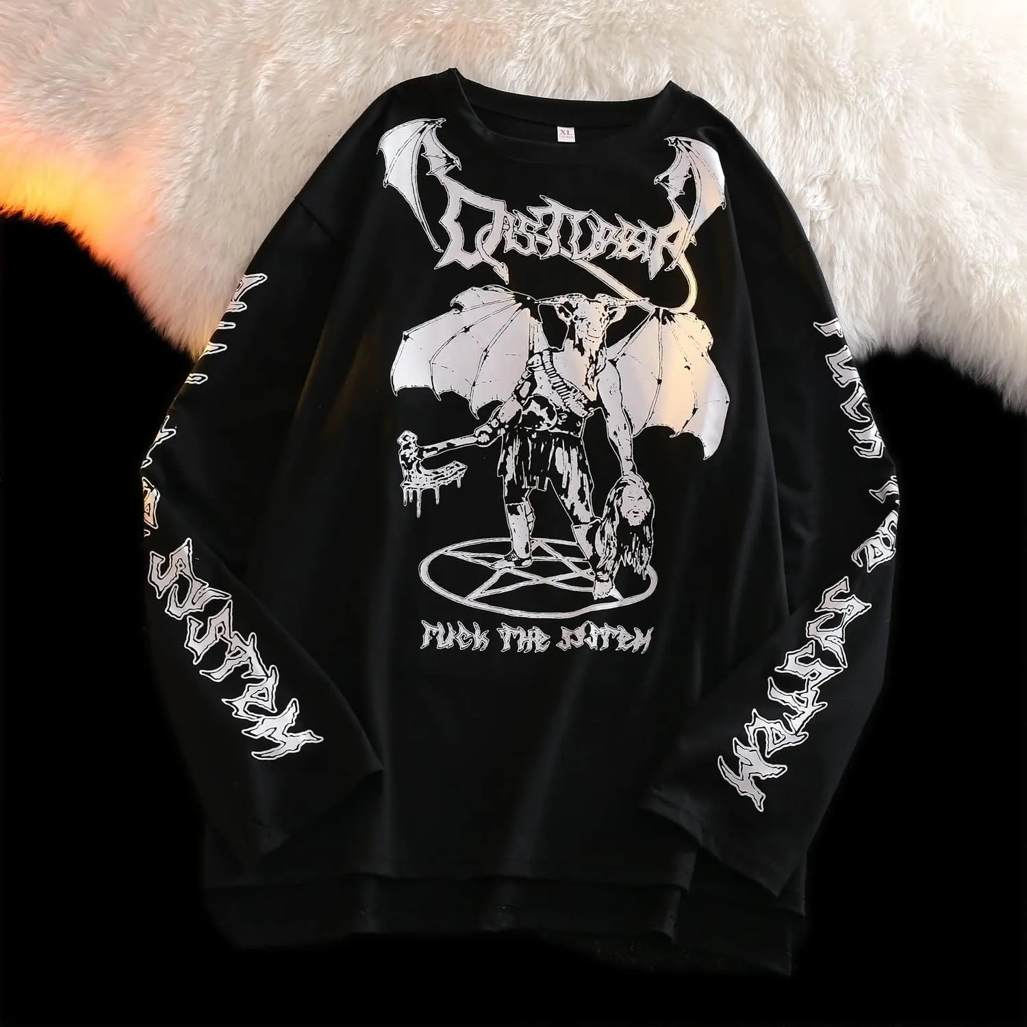Gothic Cartoon Horror Graphic T-Shirt Women Character Print Loose Punk Japanese Pullover Top Harajuku Street Tees 