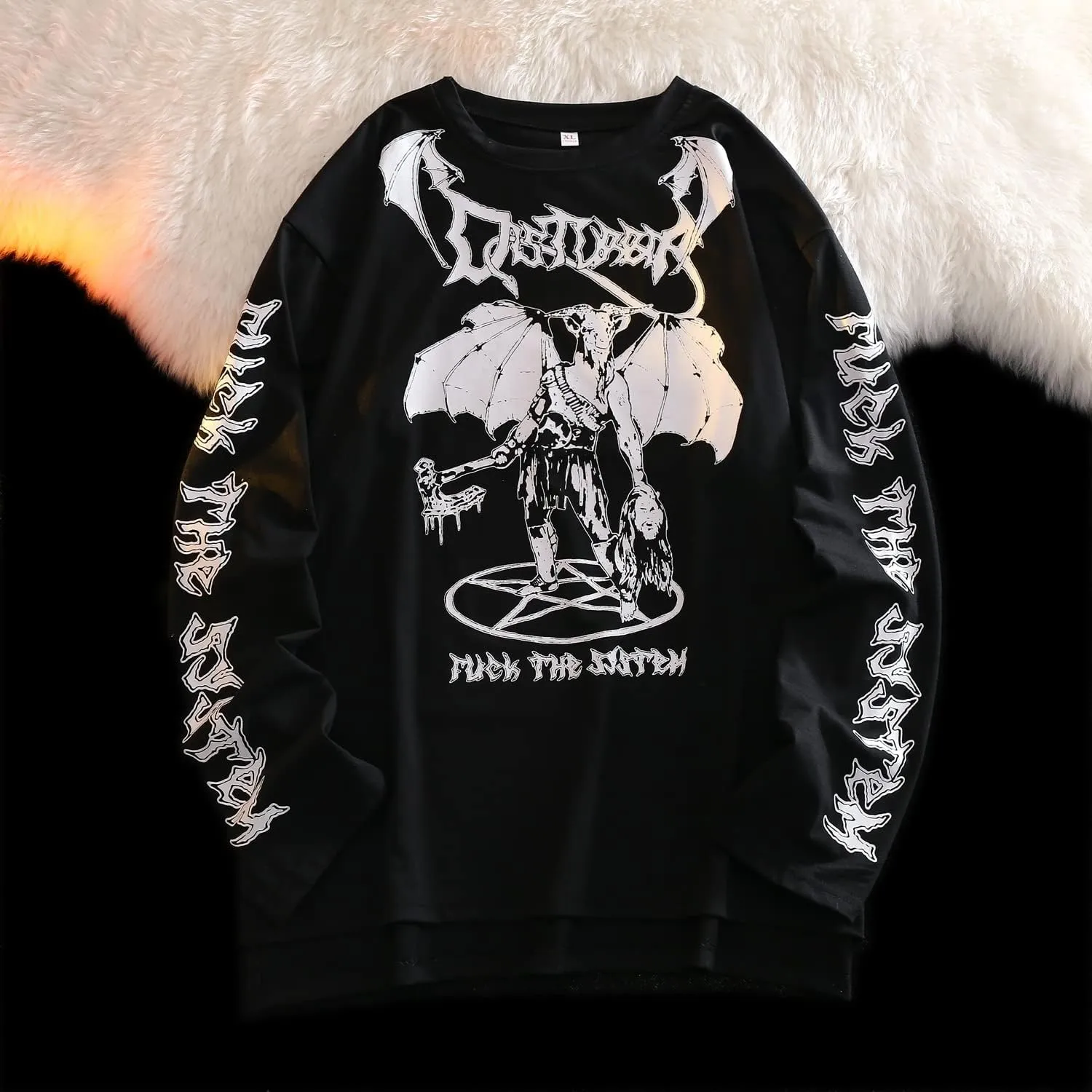 Gothic Cartoon Horror Graphic T-Shirt Women Character Print Loose Punk Japanese Pullover Top Harajuku Street Tees 