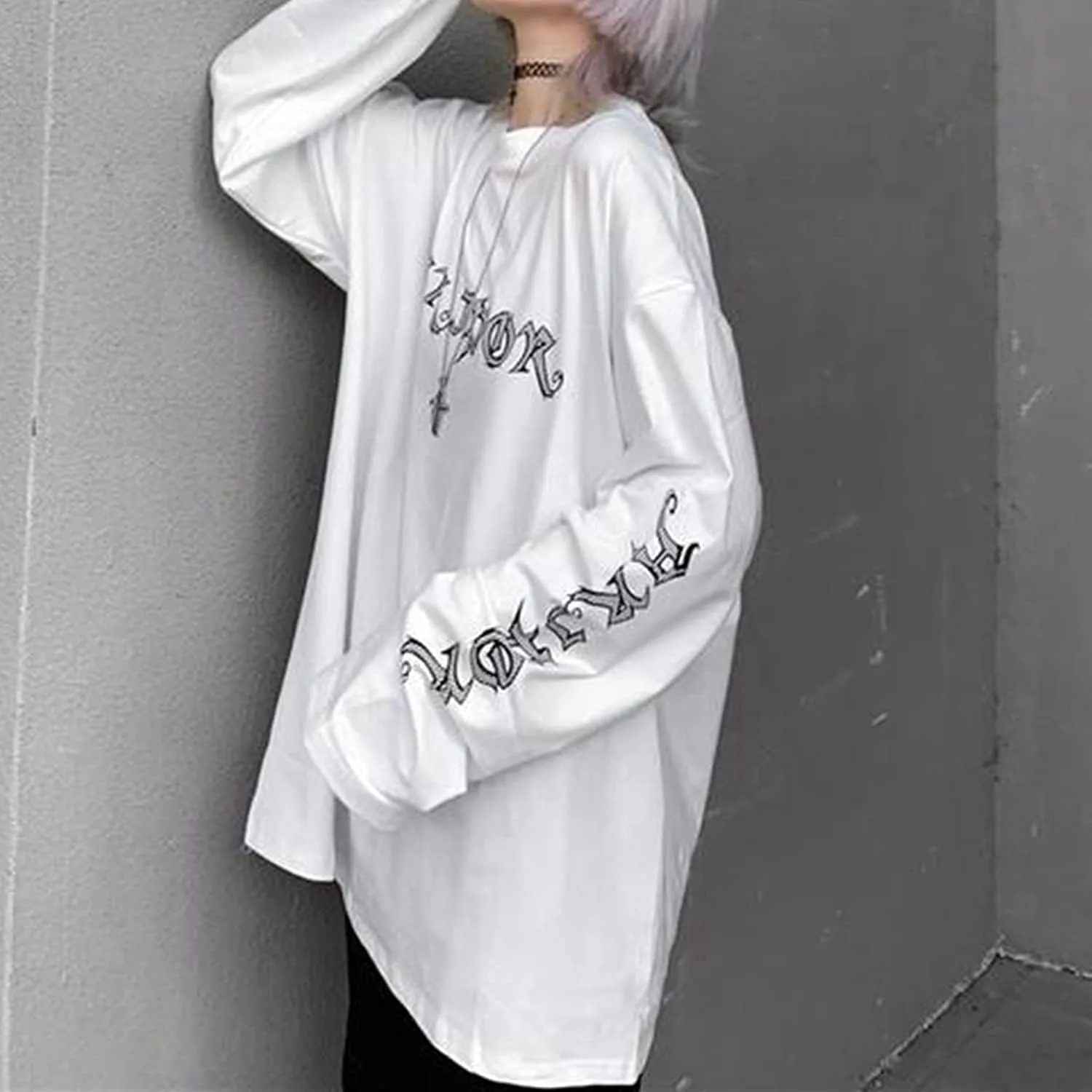 Gothic Cartoon Horror Graphic T-Shirt Women Character Print Loose Punk Japanese Pullover Top Harajuku Street Tees 