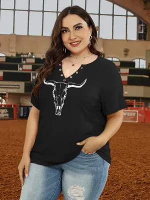 HDLTE Plus Size Women Western Tops Cowboy Graphic Tees Short Sleeve Vintage Cowgirl Shirts for Women
