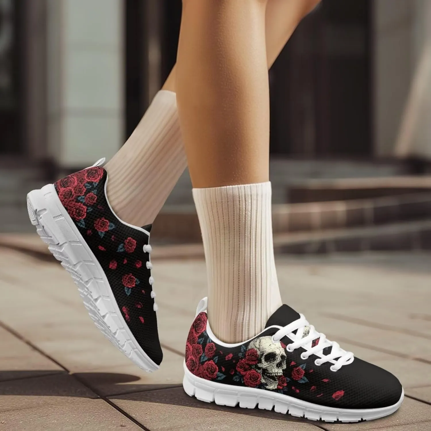 Jeiento Women Trainers Sports Running Shoes Causal Travel Walking Flat Shoe Lace-up Breathable for Lady Teenager Girls