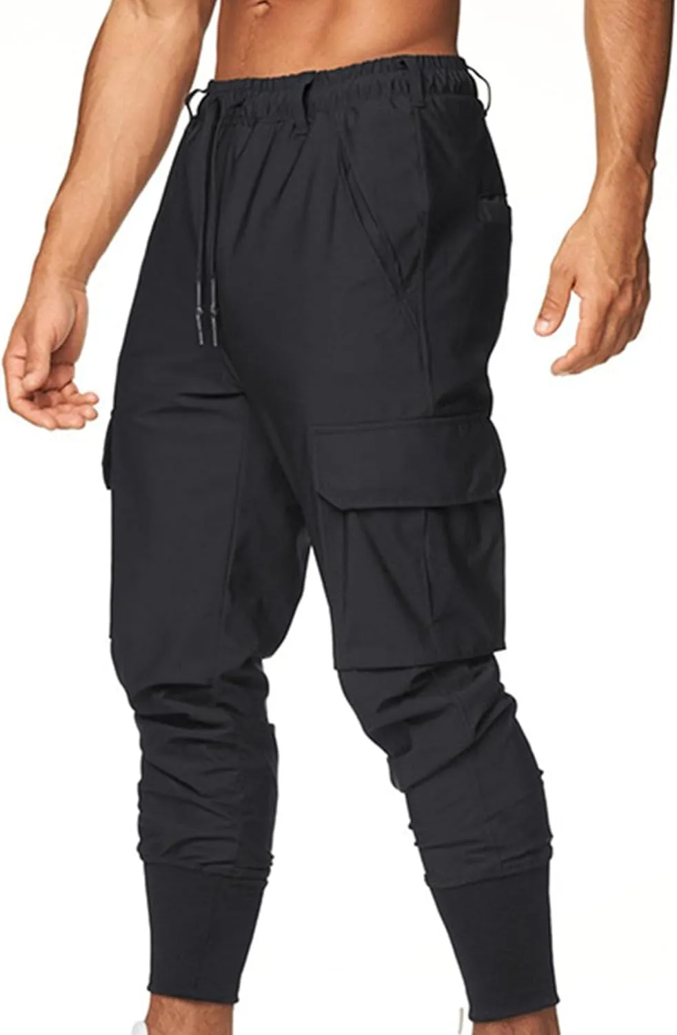 JEShifangjiusu Mens Hiking Chino Pants Lightweight Slim Fit Stretch Work Tapered Pants Casual Golf Workout Jogging Trousers