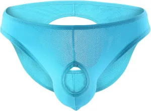 JEsilunmaMY Mens Open Front Bikini Briefs Low Waist Hollow Out Mesh Underwear Backless Breathable Sexy Lingerie Underpants