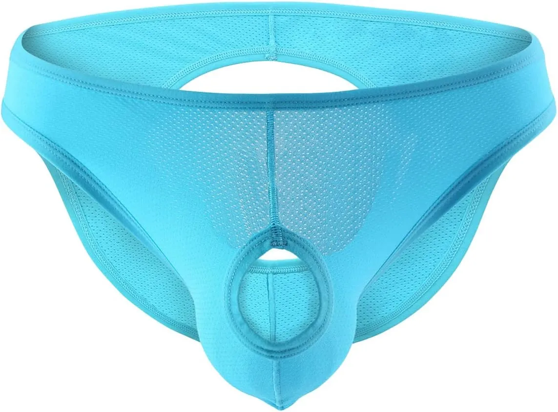 JEsilunmaMY Mens Open Front Bikini Briefs Low Waist Hollow Out Mesh Underwear Backless Breathable Sexy Lingerie Underpants