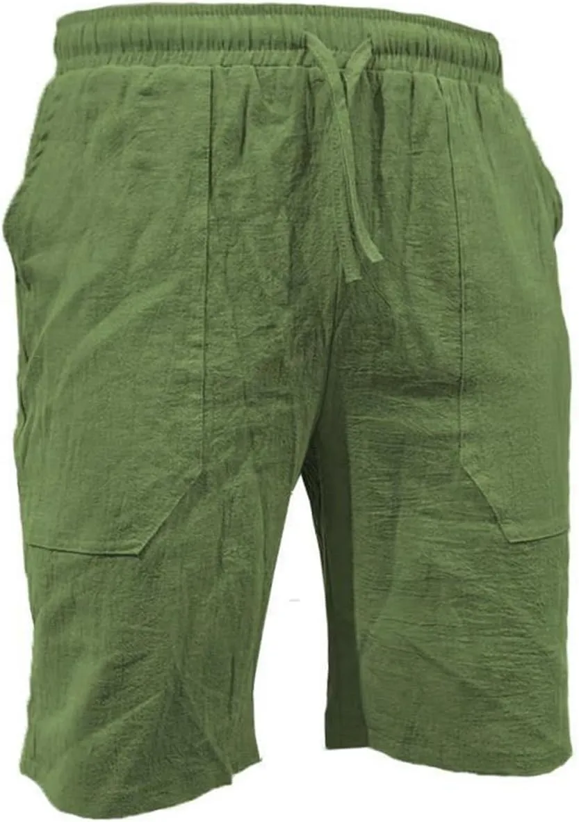 LCMTWX Mens Casual Shorts Lightweight Loose 3/4 Shorts Drawstring Elastic Waist Baggy Wide Leg Casual Beach Yoga Trousers