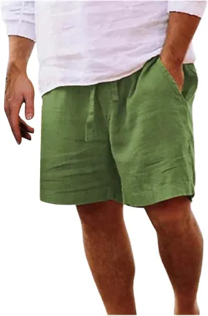 LCMTWX Mens Casual Shorts Lightweight Loose 3/4 Shorts Drawstring Elastic Waist Baggy Wide Leg Casual Beach Yoga Trousers