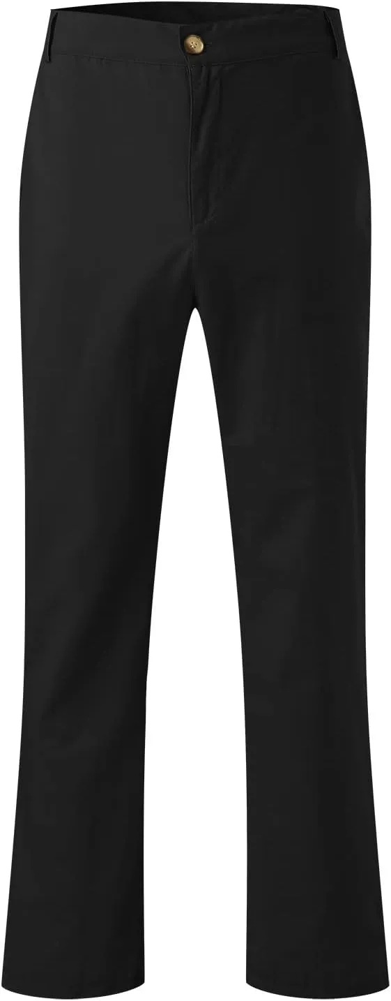 Linen Pants for Men Lightweight Beach Casual Yoga Pants Summer Vacation Hawaiian Slacks Plain Straight Leg Trousers