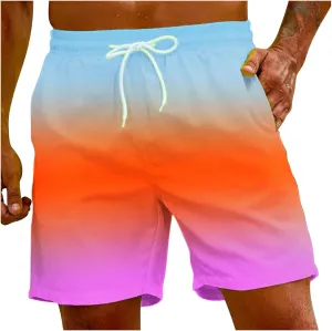 Linen Short Sets for Men Men's Fun Summer Dinosaur Plus Beach Size Shorts Men's Pants Bikini Top Bather Swim Men