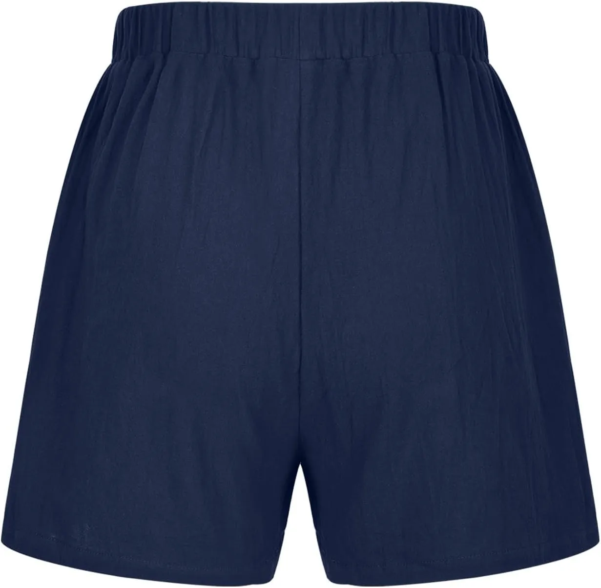 Linen Shorts for Women Summer Elastic High Waist Pant Beach Lounge Short Pants Vacation Outfits with Pockets