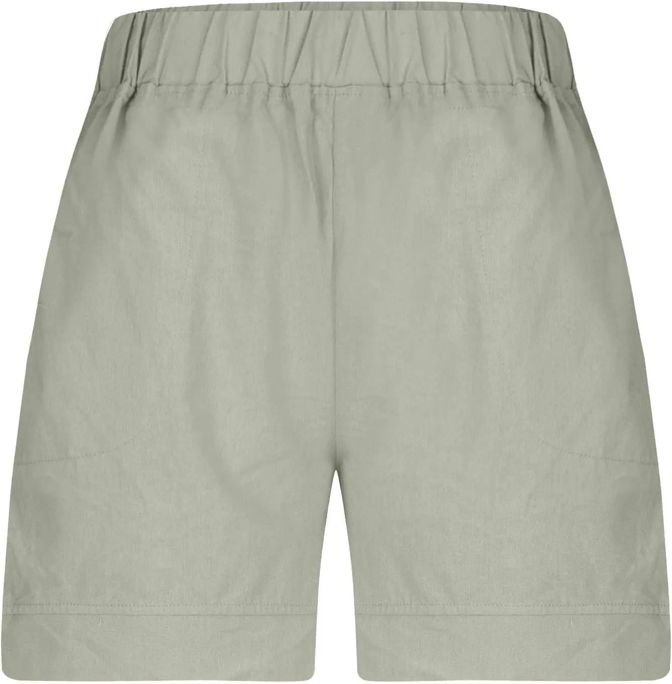 Linen Shorts for Women Summer Elastic High Waist Pant Beach Lounge Short Pants Vacation Outfits with Pockets