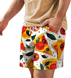 Men Bathing Suit Printed Beach Short Casual Loose Fashion Shorts Loose Tether Pocket Men's Casual Stretch Cargo