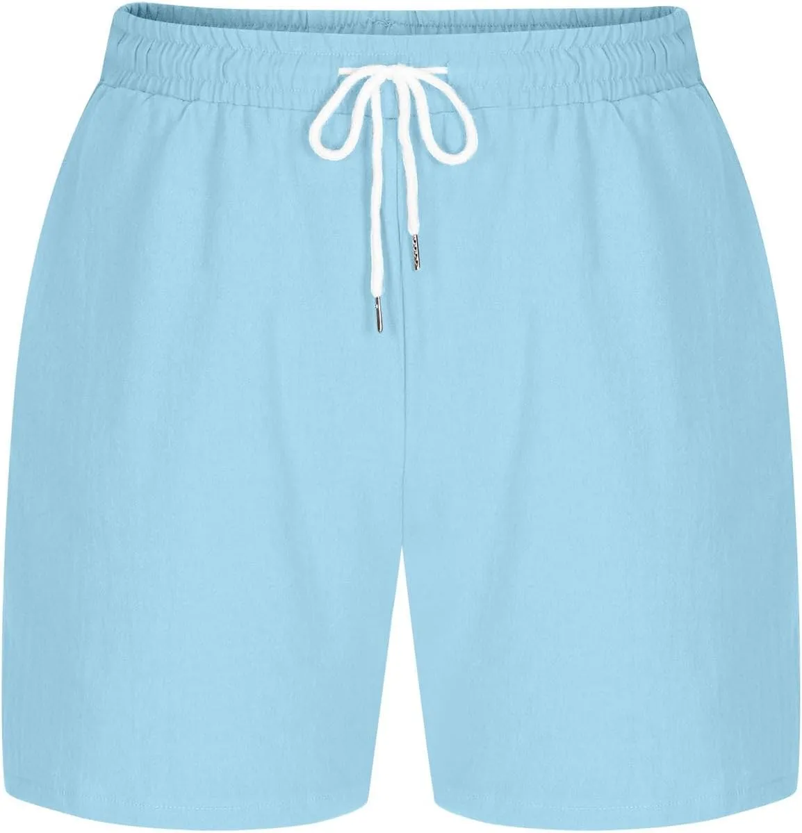 Mens Drawstring Shorts Casual Summer Big and Tall Elastic Waist Loose Fit Lightweight Lounge Beach Shorts with Pocket