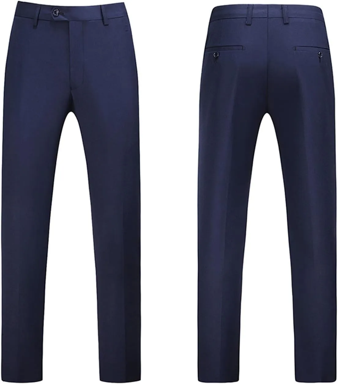 Mens Plus Size Dress Pants Plain Slim Fit Suit Pants Casual Trendy Party Trousers Straight Leg Flat Front Slacks