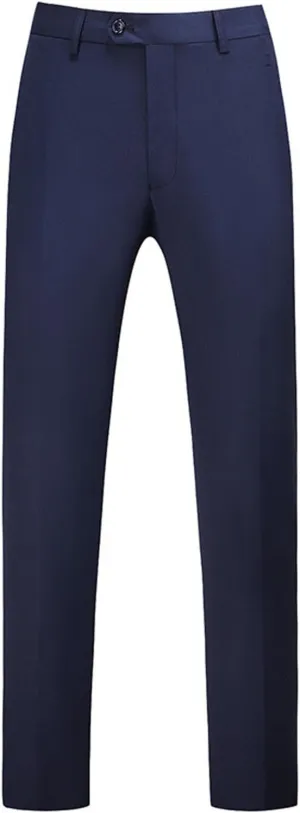 Mens Plus Size Dress Pants Plain Slim Fit Suit Pants Casual Trendy Party Trousers Straight Leg Flat Front Slacks