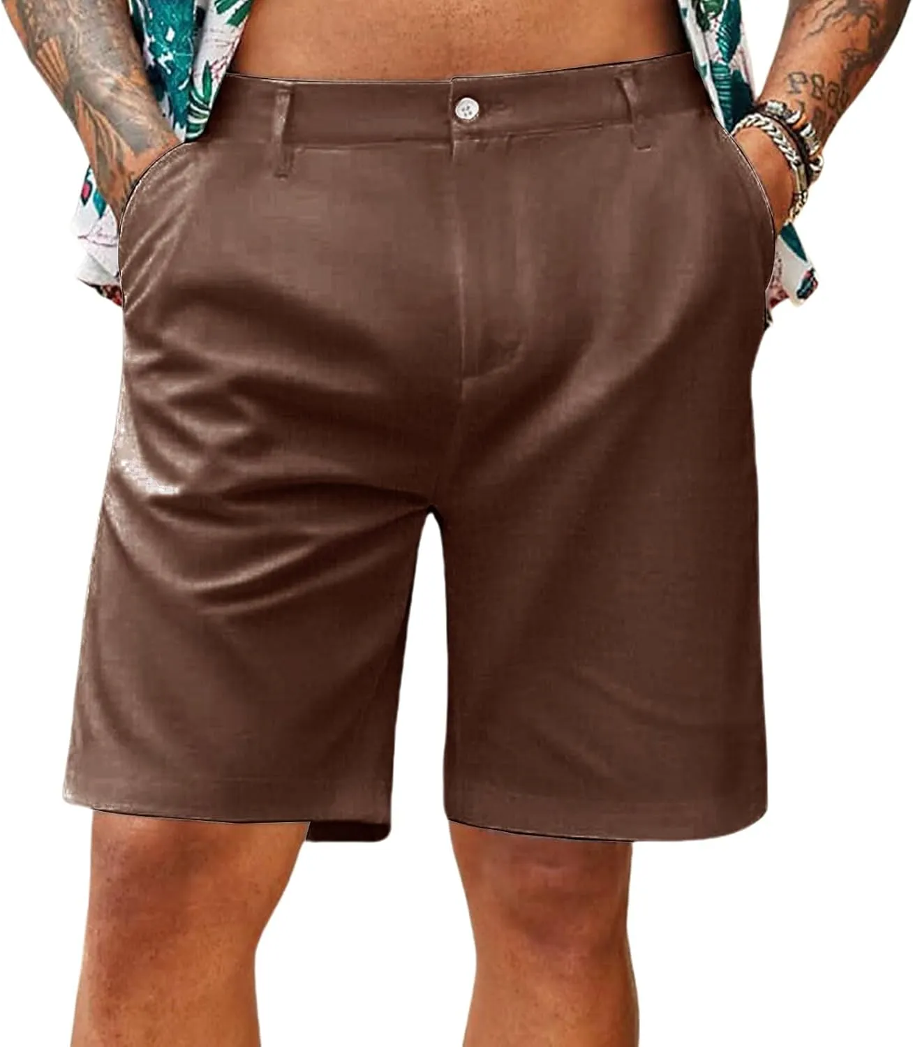 Mens Stretch Golf Shorts Slim-Fit Quick Dry Work Casual Short Pants Fashion Lightweight Flat Front Chino Dress Shorts