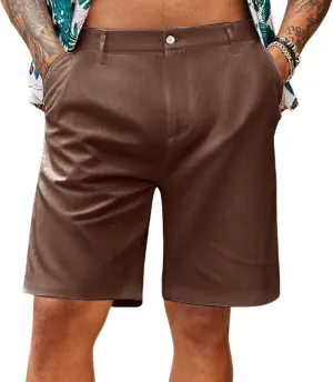 Mens Stretch Golf Shorts Slim-Fit Quick Dry Work Casual Short Pants Fashion Lightweight Flat Front Chino Dress Shorts