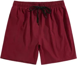 Mens Summer Swim Trunks with Mesh Liner American Flag Print Beach Shorts Independence Day Casual Patriotic Bermuda Shorts