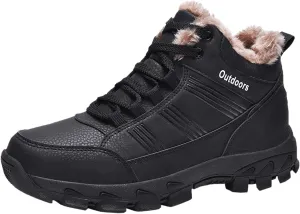 Men's Work Boots Slip On Hiking Sneakers Fur Lined Ankle Boot Women's Safety Shoes Composite Toe Platform Sneakers Indestructible Hike Grounded Footwear