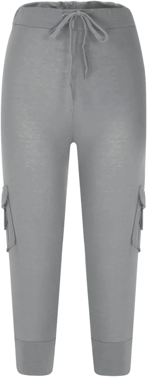 RKSTN Womens Capri Pants for Summer 2025 Casual Lightweight Leggings High Wasit Elastic Pant with Pockets Cropped Trousers