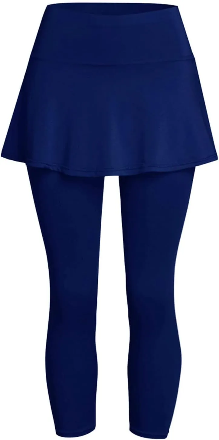 Tennis Skirted Leggings with Pockets for Women Active Skort Athletic Ruffle Pleated Golf Skapri with Skirt 2025