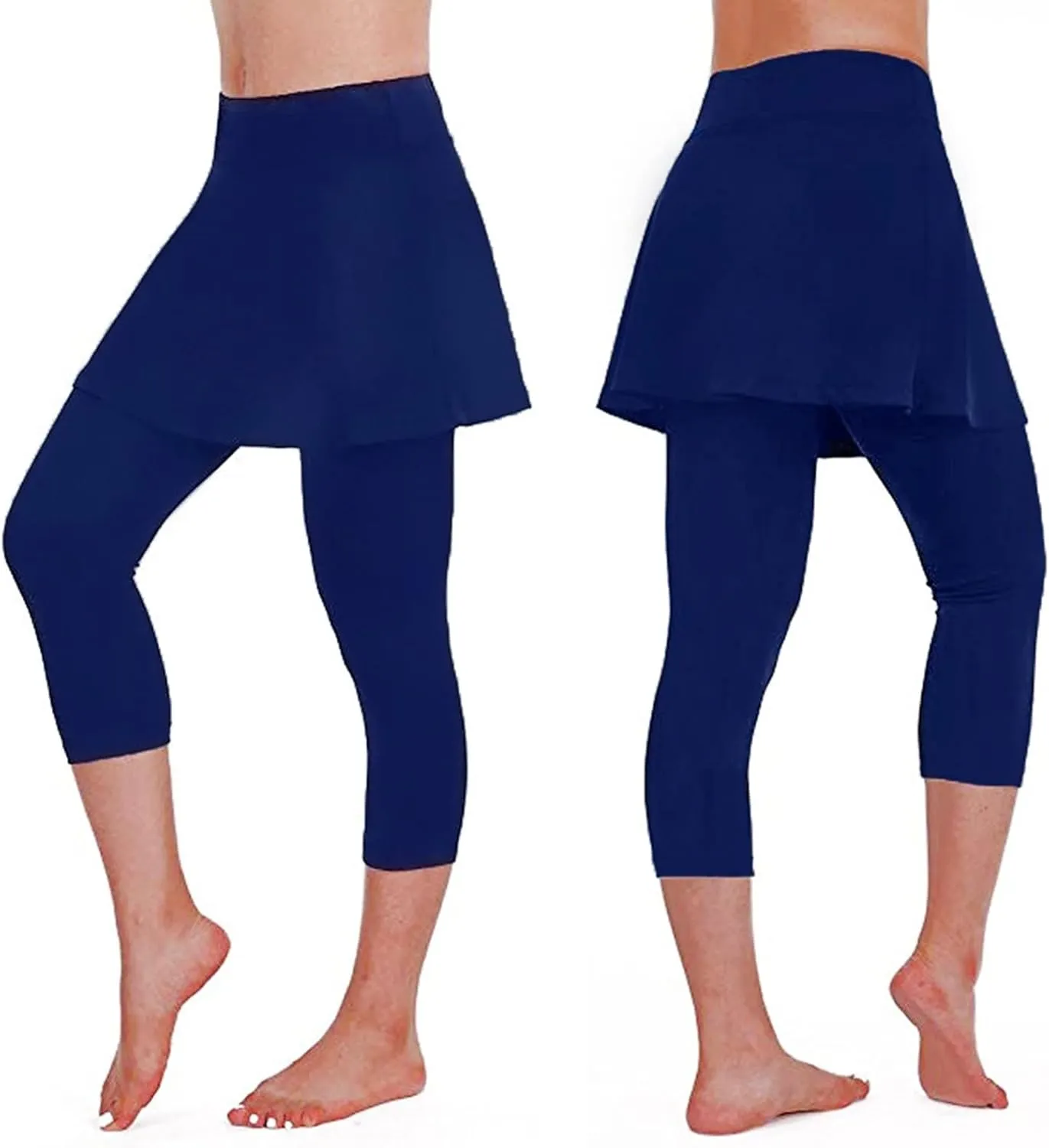 Tennis Skirted Leggings with Pockets for Women Active Skort Athletic Ruffle Pleated Golf Skapri with Skirt 2025