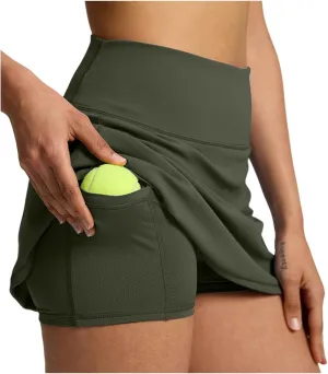 Tennis Skirts for Women with Shorts Underneath High Waisted Workout Athletic Skorts with Pockets Skinny Golf Skirts