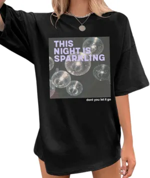 This Night is Sparkling Country Concert Shirt Women Oversized Vintage Disco Ball Graphic Tees Music Lover Gifts Tops