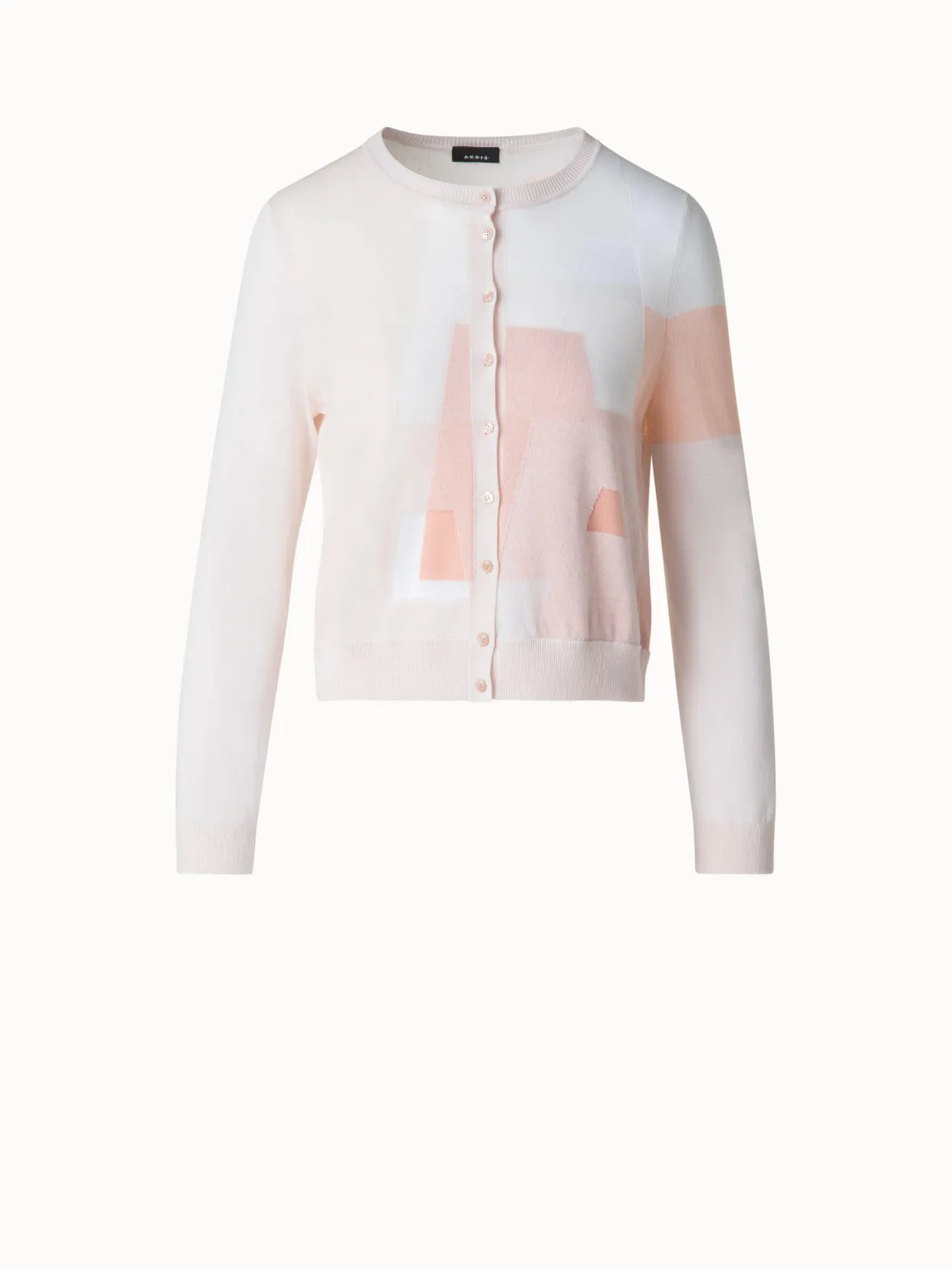 Trapezoid Intarsia Linen Blend Cardigan