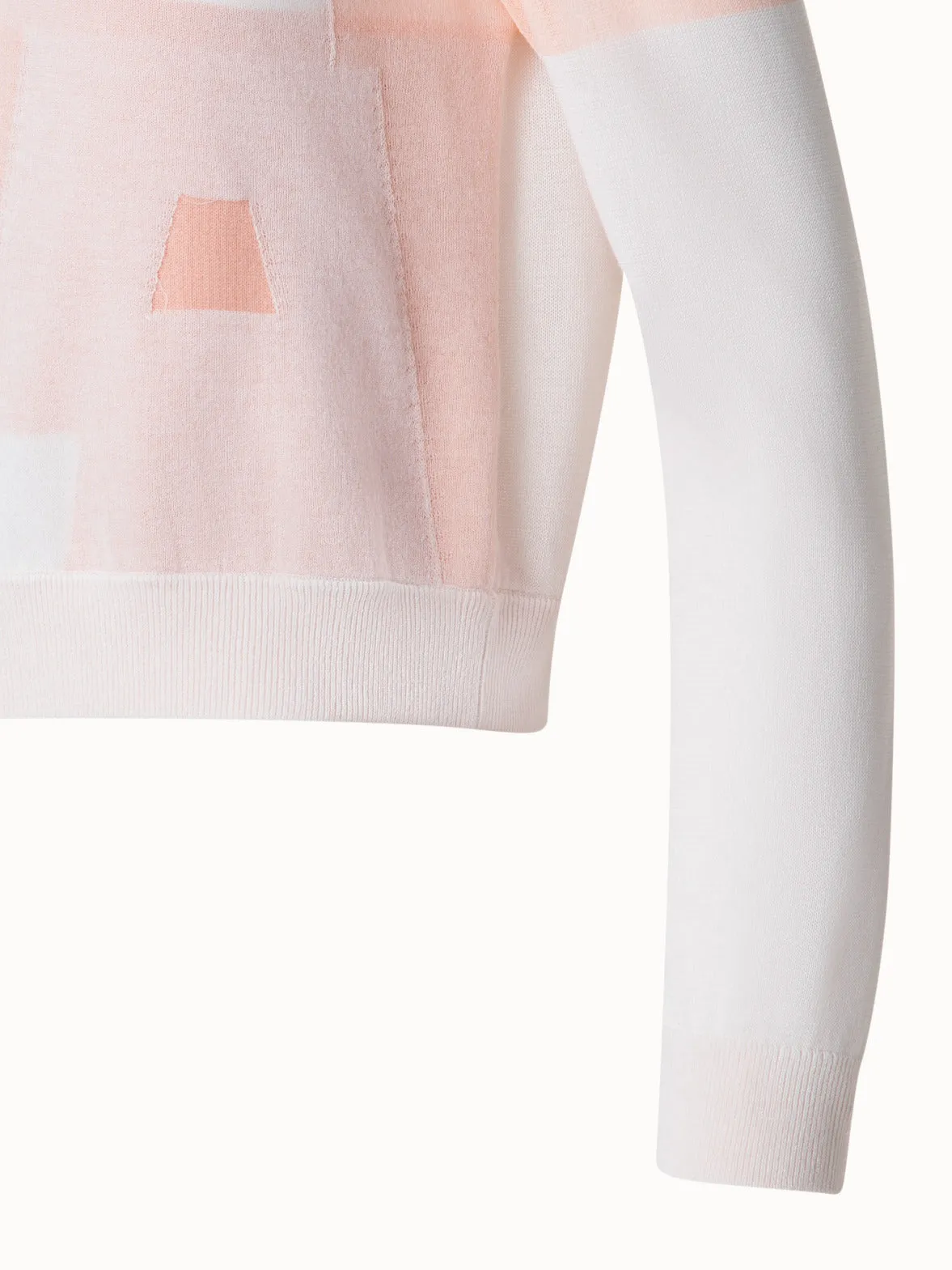 Trapezoid Intarsia Linen Blend Cardigan