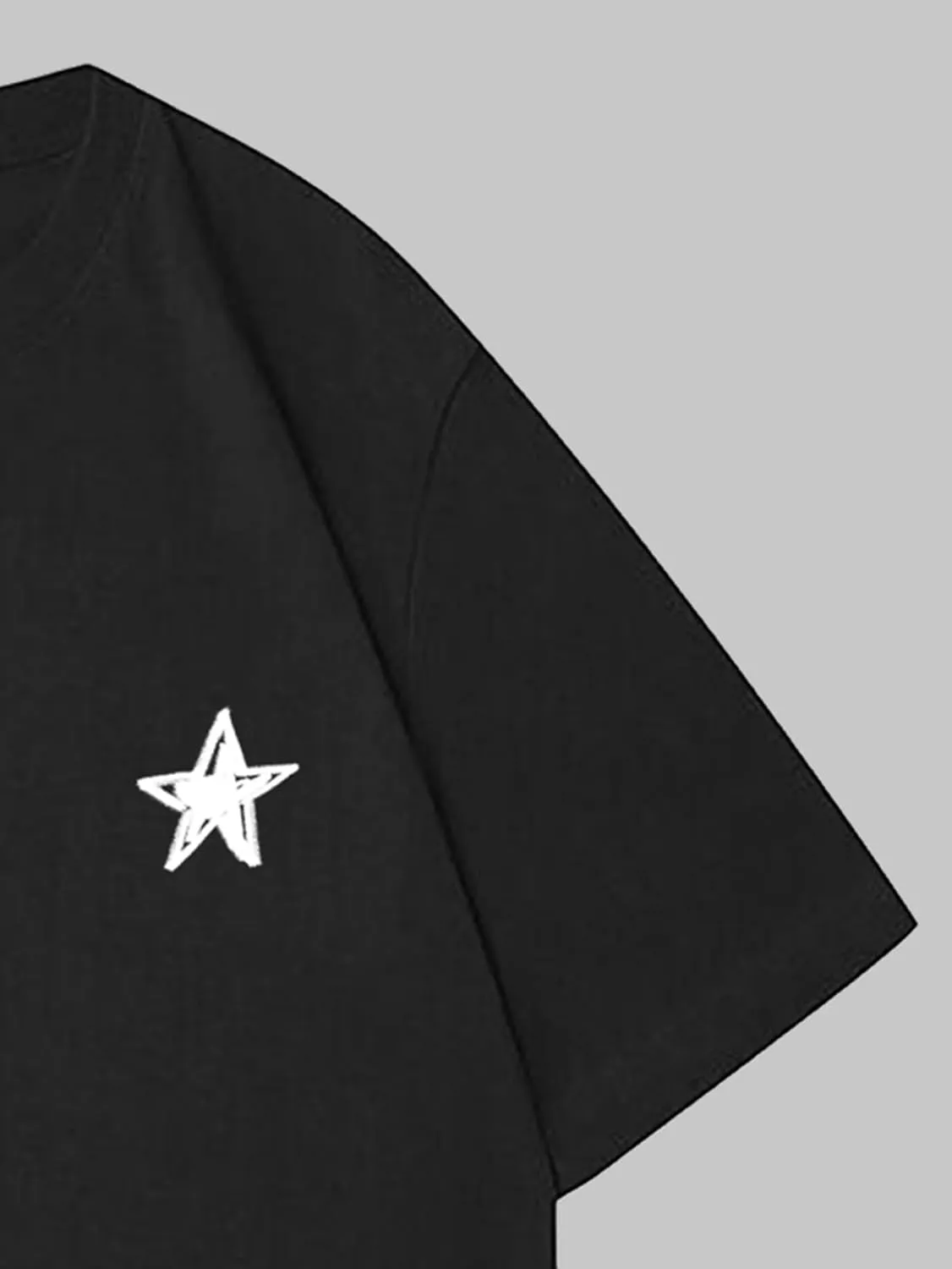 Verdusa Men's Letter Graphic Tees Oversized Cotton T Shirt Drop Shoulder Crew Neck Slogan Tee Top