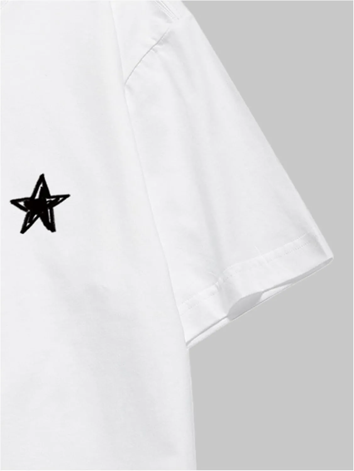 Verdusa Men's Letter Graphic Tees Oversized Cotton T Shirt Drop Shoulder Crew Neck Slogan Tee Top