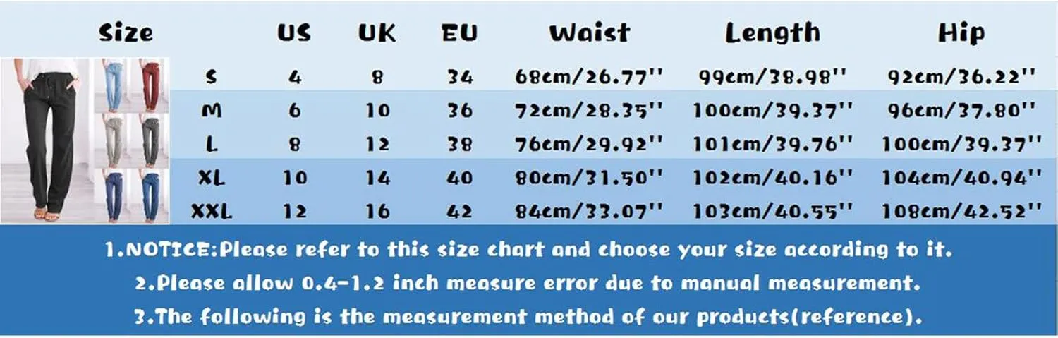 Women Linen Blend Summer Striped Pants Low Waist Bootcut Slim-Fit Trousers Business Work