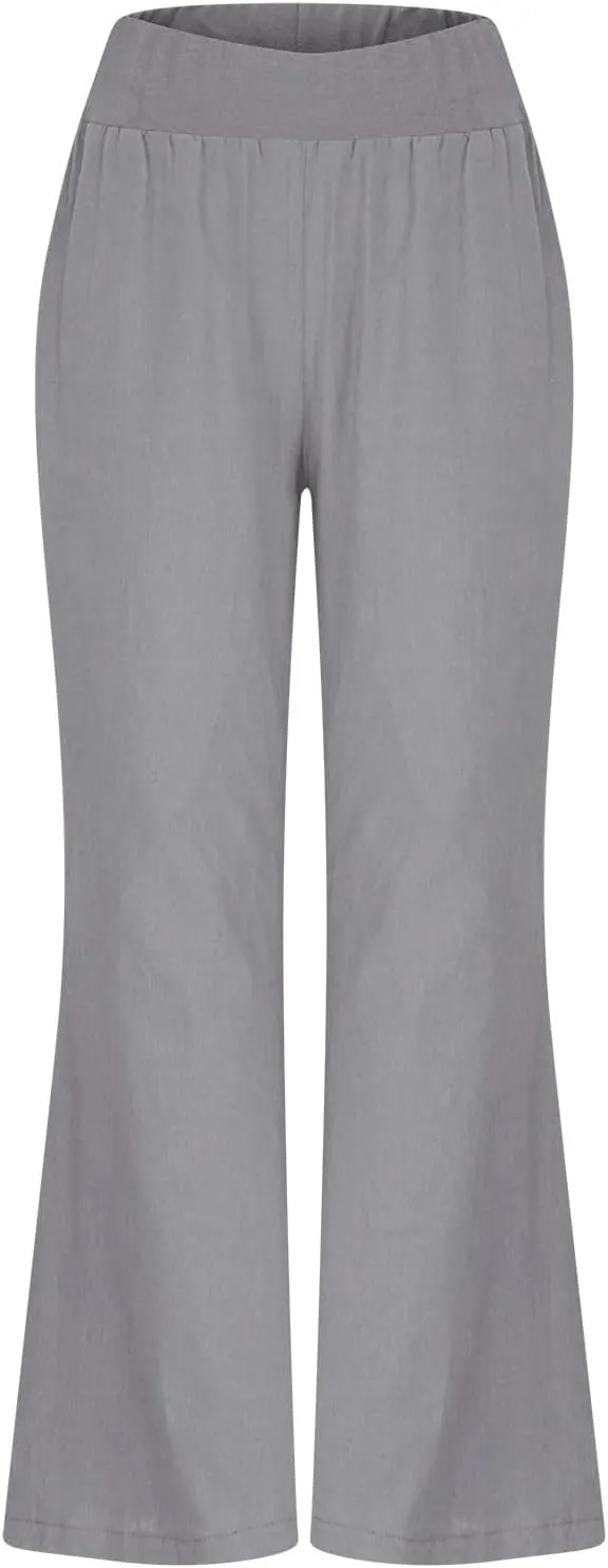 Women Linen Summer Letter Patched Pants Low Waist Long Lounge Slim Fit Pants Travel