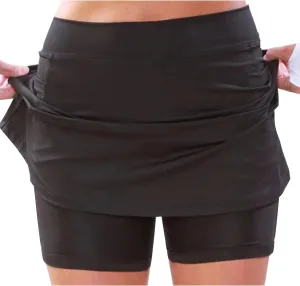 Women's 2-in-1 Double Layer Shorts Skirt Shorts Skort High Waisted Tennis Skirts Golf Skorts Skirts Layered Mini Skirts