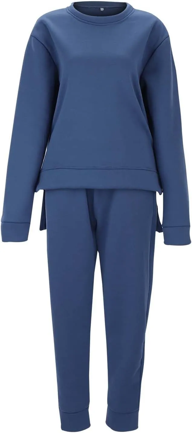Women's 2 Piece Tracksuit Long Sleeve V Neck Striped Outfits Long Sleeve Shirts Yoga Pants Sweatsuit