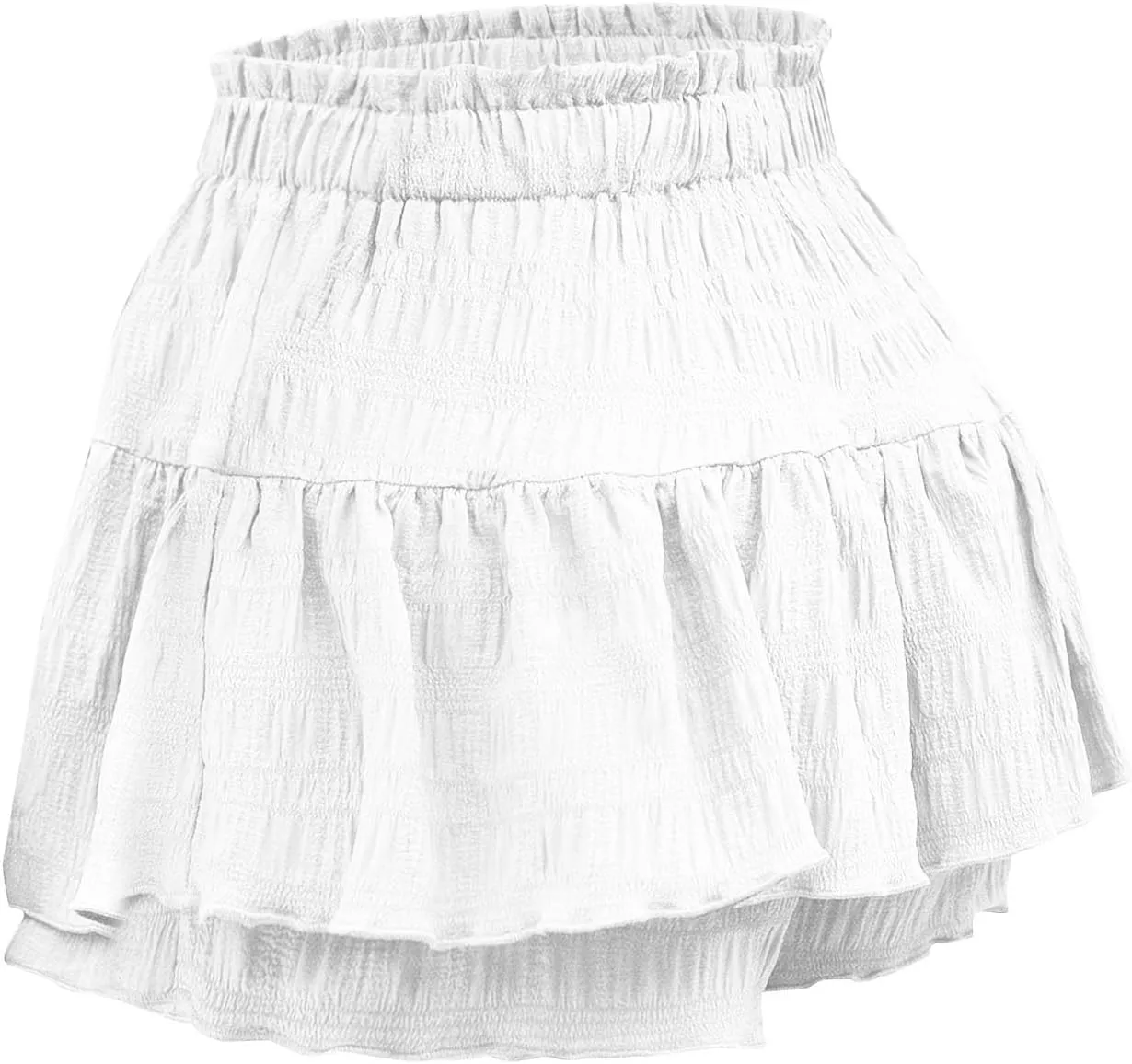 Womens Flowy Casual Shorts Boho Simple Ruffle Tiered Skorts High Waist Wide Leg Loose Beach 2025 Vacation Cute Short